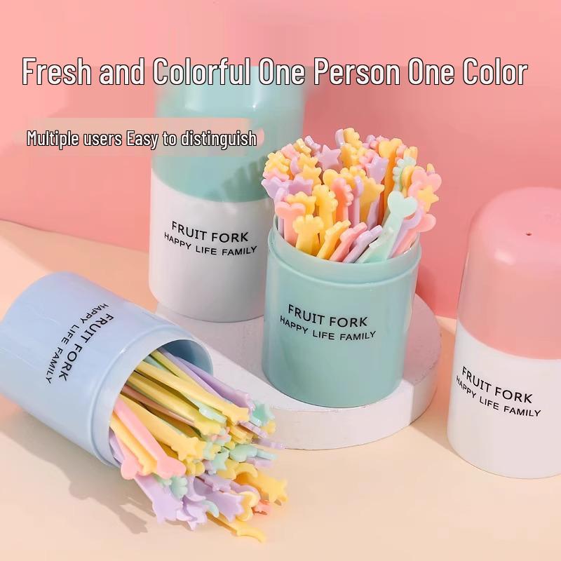 Disposable Two-Pronged Plastic Fruit Forks for Desserts, Cakes, and Pastries.