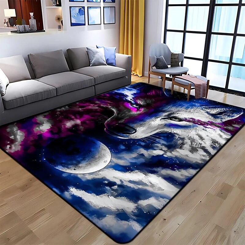 Best Selling Wolf Art Printed Carpet for Living Room Large Area Rug Soft Mat E-sports Chair Carpets Alfombra Gifts Dropshopping