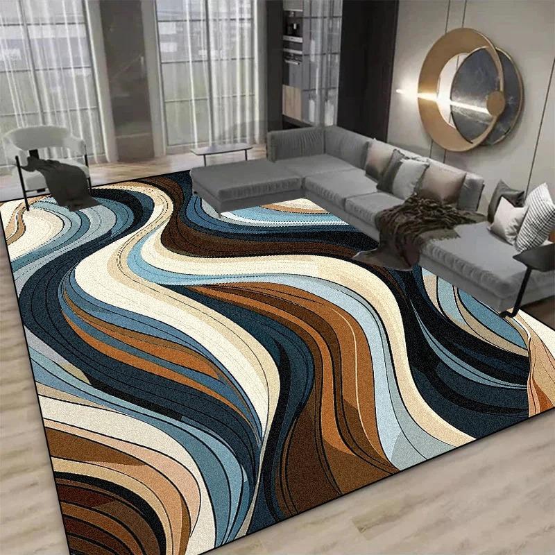 Modern Geometric Art Pattern Living Room Carpet Abstract Design Indoor Rug Stylish Floor Mat for Living Room Home Decor