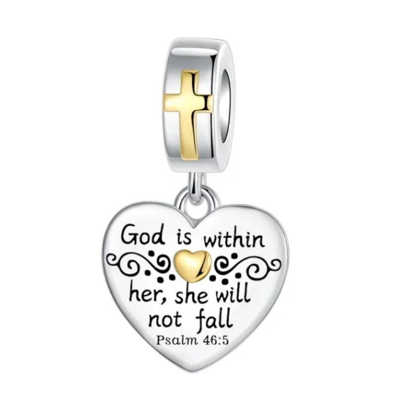 Sparkling Birthstone Charms Copper Heart Mom Key Pendant Bead Fit Original Necklace Bracelet Women Jewelry Diy Gift
