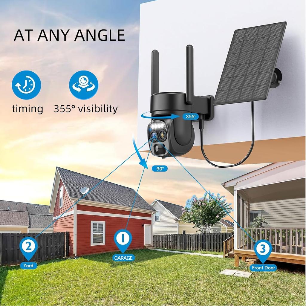OKAM PRO Outdoor Solar Camera with 10x Optical Zoom 4G SIM PIR Motion Detection Night Vision Two-Way Audio CCTV 9000 MAh Battery
