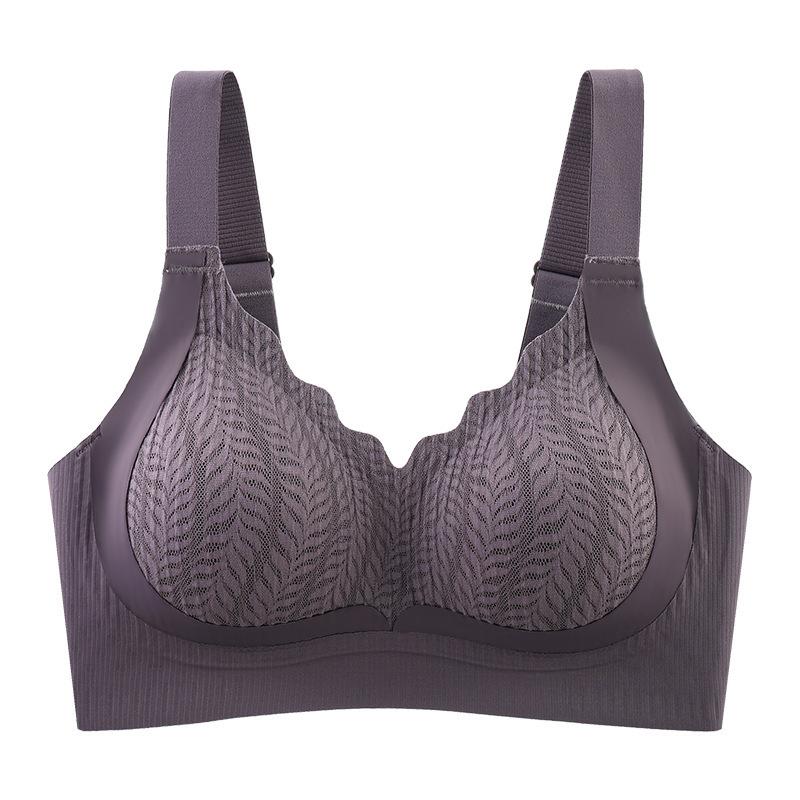 Women Seamless No Steel Ring Fixed Integrated Cup Gathered Push Up Bra