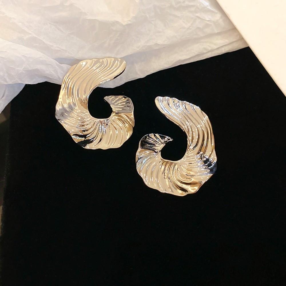 

Ear Jewelry Large Metal Ear Studs Irregular Geometric Zinc Zinc Alloy Stud Earrings Party Decoration Silver 3.5cm