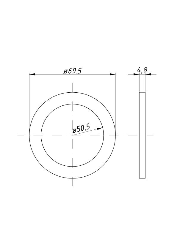 Thick washer for flat axle pin, thickness 4.6mm C-330 / 360