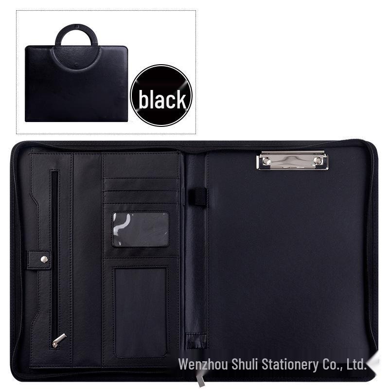 Multi-Functional A4 PU Leather Ring Binder & Zipper Handbag