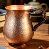 Handcrafted Pure Copper Vintage Coffee Mug,Home 350ml Tea Cup,Outdoor Camping Engraving Hammer Texture Cold Drink Cup Drinkware