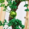 St Patricks Day Wreath for Front Door 15.7 Inch Artificial Clover Lucky Shamrock Wreath for Spring Summer Party Decor