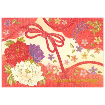 Christmas Cards for Overseas Formal Japanese Embroidered Flower Horizontal Greeting 2024 New Design Japanese-style Use, Style, SN-117, Knot, Pattern,
