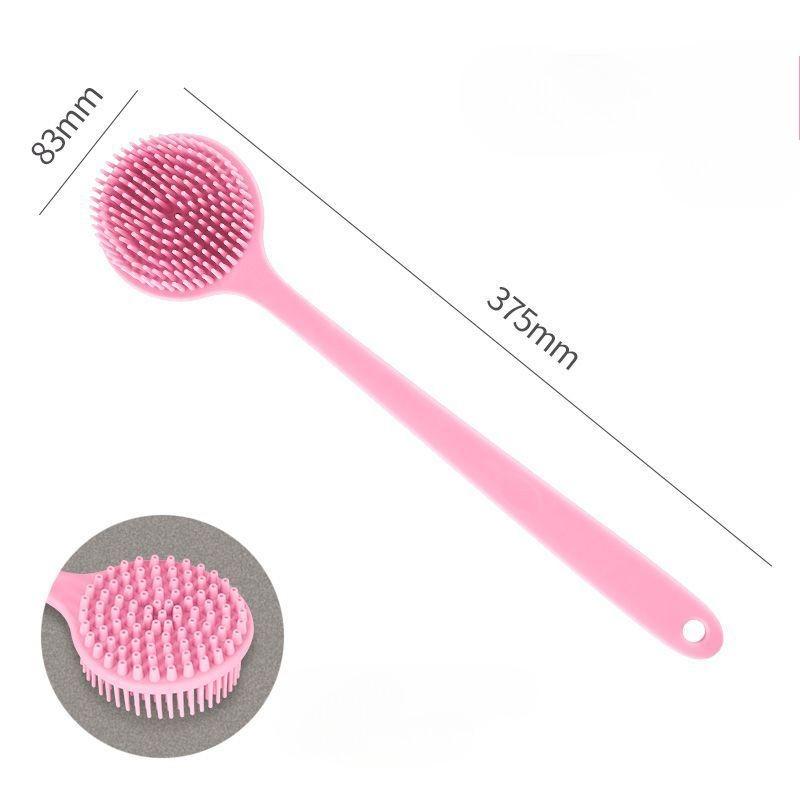 Silicone Back Scrubber Brush for Shower  Long Handle Body Deep Cleansing and Exfoliating Massage Double-Sided Soft Bristles