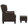 Armchair with Footstool Taupe Fabric