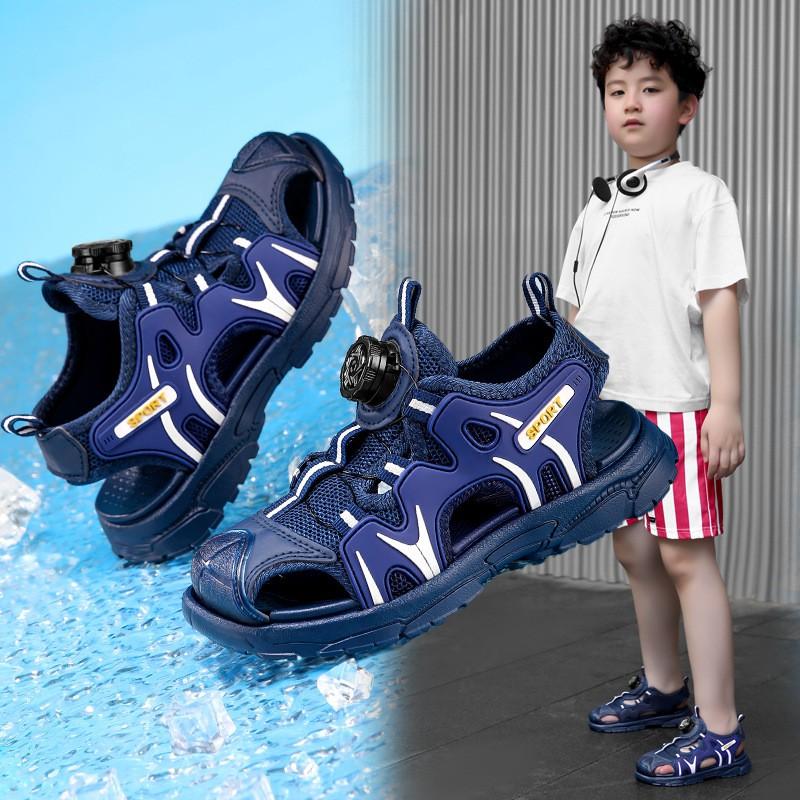 Kids Breathable Open-Toe Sandals Outdoor Play Lightweight Rubber Sole Sporty Closed-Toe Shoes Girls Boys