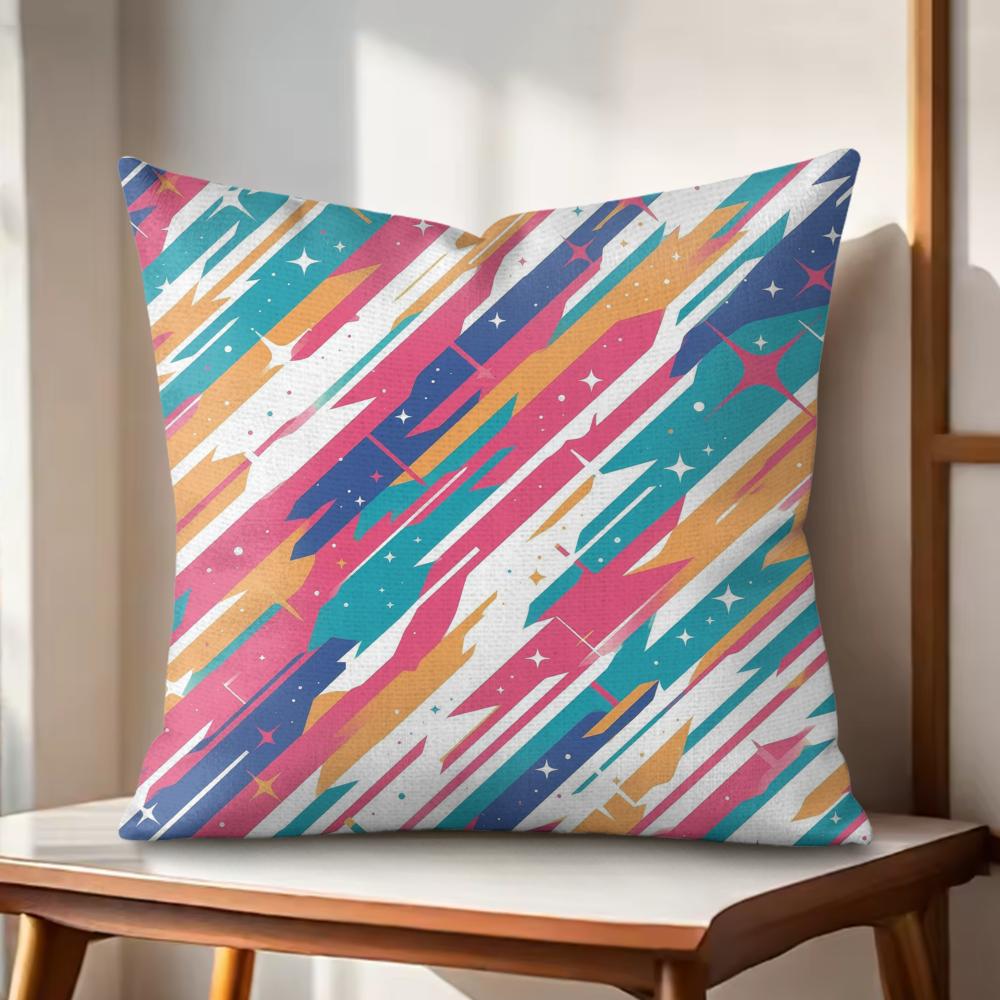 Classic Striped Cushion Cover Natural Linen Organic Fabric DoubleSided Printing Couch Pillow Covers Home Decor