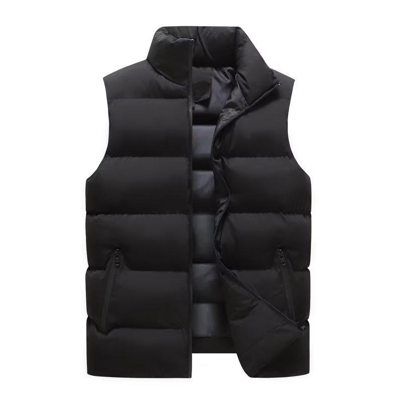 Korean Style Autumn Winter New Style Minimalist Casual Down Vest Outerwear Gilet Warm Sleeveless Padded Jacket For Men
