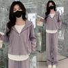 Women's Trendy Loose Fit Hooded Sweatshirt & Wide-Leg Pants Set - Spring/Autumn Casual Style