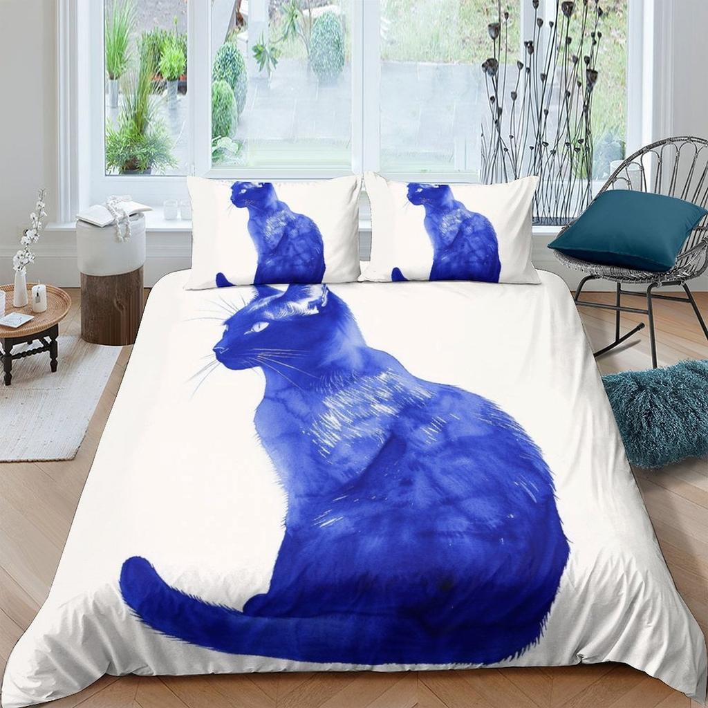 Comforter Cat Bedding Set Printed Suitable Children Kids And Adults Warm Soft And Breathable