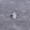 Natural Moonstone Ring Rainbow Moonstone Handmade Ring Moonstone Ring for Women Healing Gemstone Ring Moonstone Pear Ring Unique Gifts