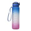 Gradient 1000ML Pop-up TRITAN Sports Water Bottle with Scale and Straw