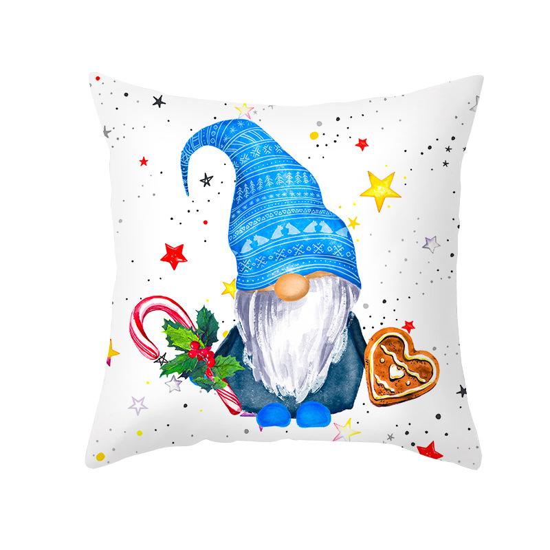 Christmas Decoration Dwarf Print Pattern Cushion Cover Home Living Room Sofa Decoration Throw Pillow Cover