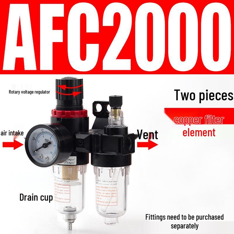 Drei-Einheiten-Luftkompressor: AR Druckregler, AFC2000 Öl-Wasser-Abscheider, AFR Filter