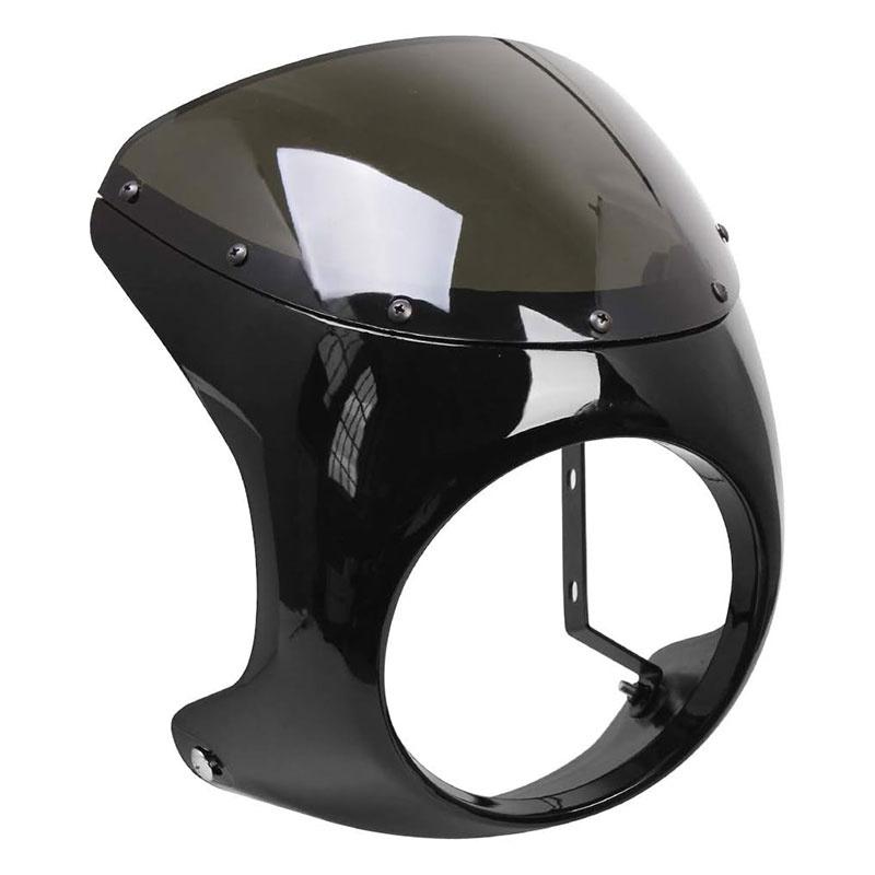 

7-дюймовый обтекатель фары мотоцикла передняя фара крышка ретро водонепроницаемый антипадающий обтекатель модификация аксессуары Glossy Black,