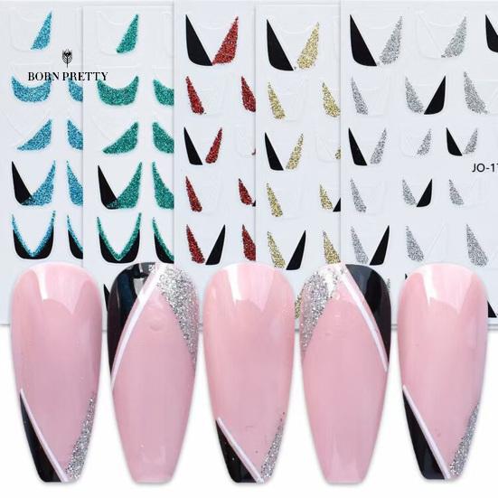 

Стильные наклейки на ногти Украшения Съемные V-образные наклейки