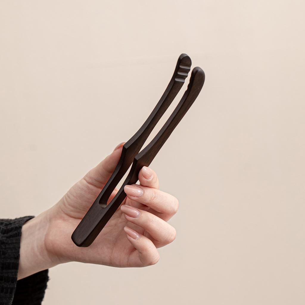 Solid Wood Tea Tongs Kung Fu Tea Set Accessories Wooden Tweezers Ebony Wood Tea Ceremony Accessories