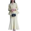 2025 European-American Autumn Cardigan Dress: Elegant, Waist-Cinching Fairy Style for Women's Commuting