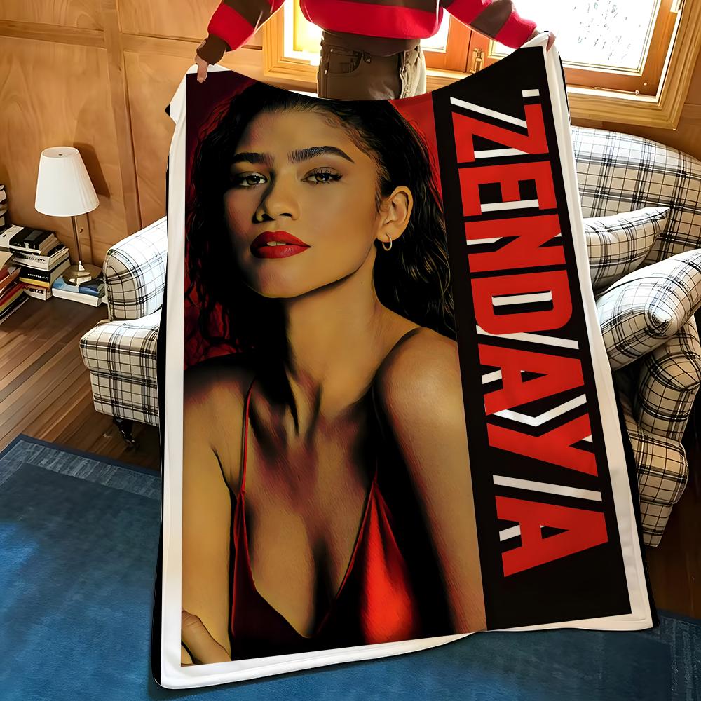 Superstar Z-Zendaya Throw Flannel Cozy Print Blanket, Portable, Durable Machine Washable Cute Cool