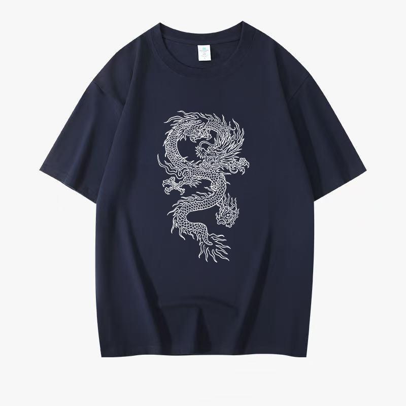 

Street trendy retro figure printed pure cotton T-shirt for both men and women, round neck short sleeved casual top for daily wear 3XL