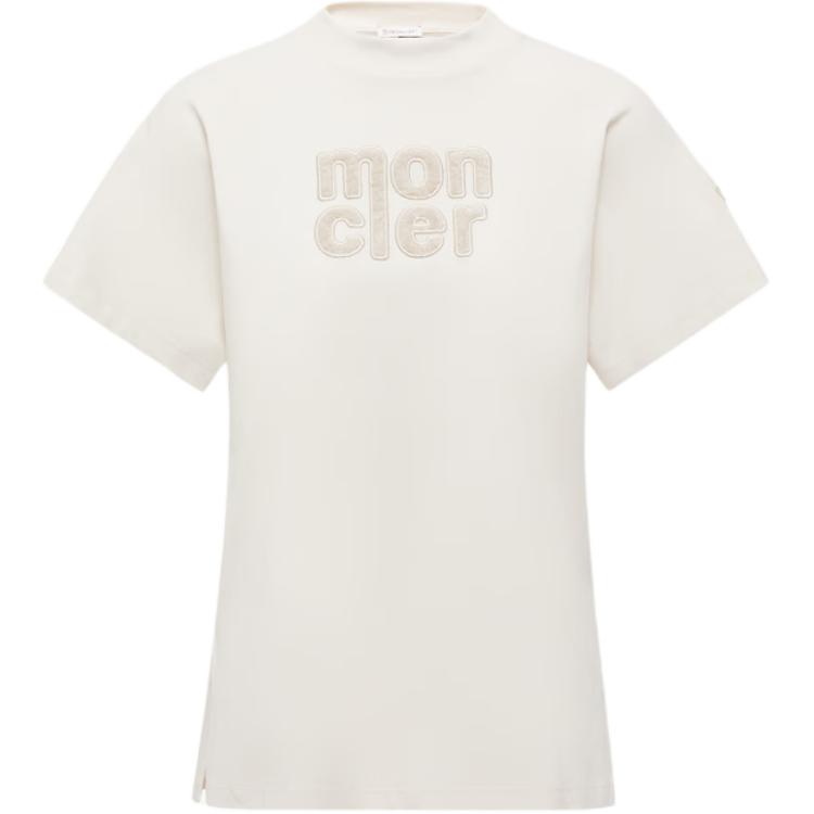 T-shirt Pull Col Rond Manches Courtes Logo Moncler Hauts Femme K20938C0002889AUO036 S white