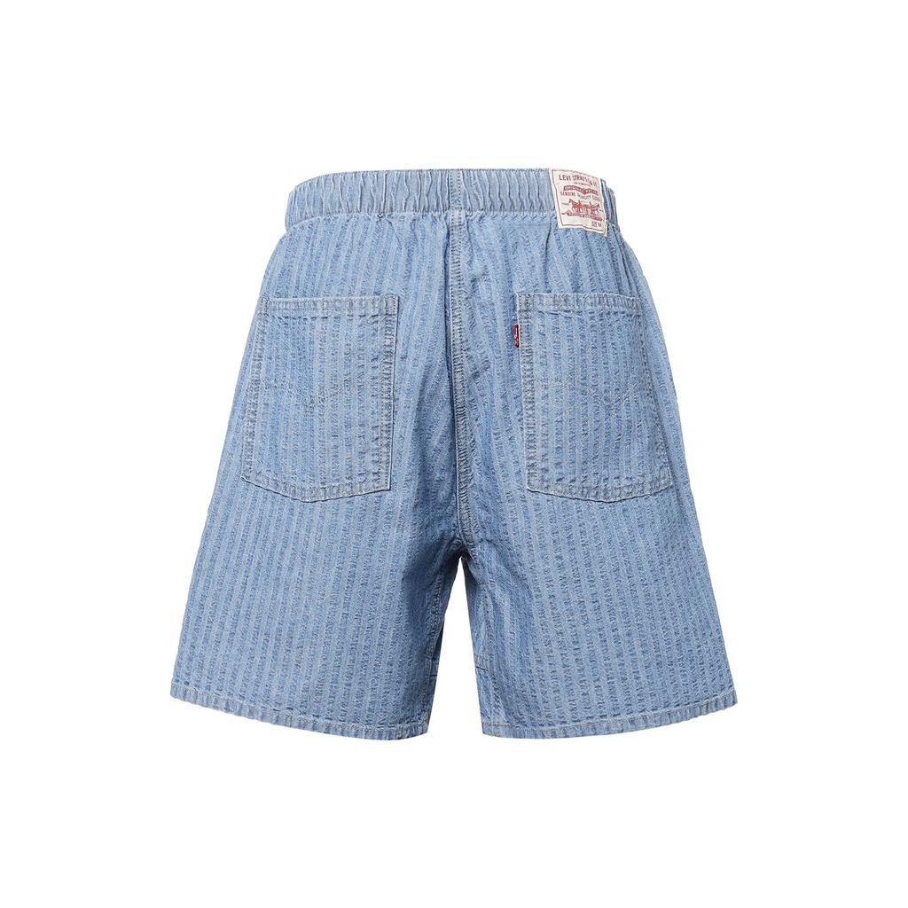 Levis Fresh Series Pure Cotton Striped Straight Casual Shorts Men Shorts Blue A2049-0000