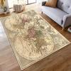 Vintage World Map Design Rug, Antique Style. Non-slip rug suitable for living room and bedroom sofas.