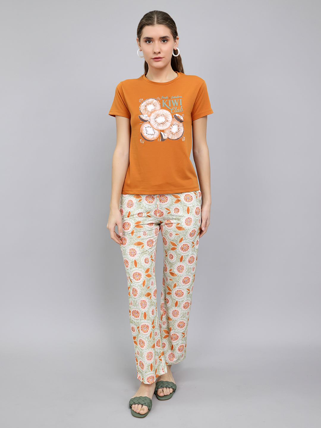 Monte Carlo Womens Regular Fit Printed Lower Set XL ржавый