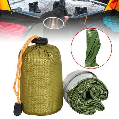 Noodslaapzakken voor overleving Eerste hulp Bivakzak PE-aluminiumfolie Tent voor kamperen en wandelen in de buitenlucht Bescherming tegen de zon