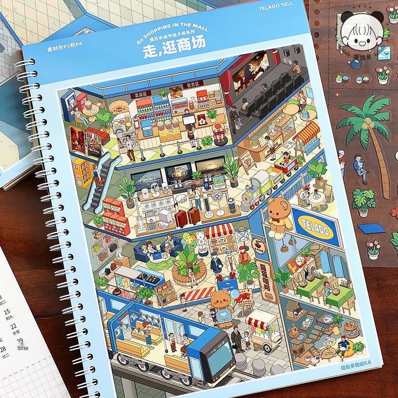 DIY Miniature Scene Book 9: Fun 3D Cartoon Landscapes & Houses Stickers for Girls
