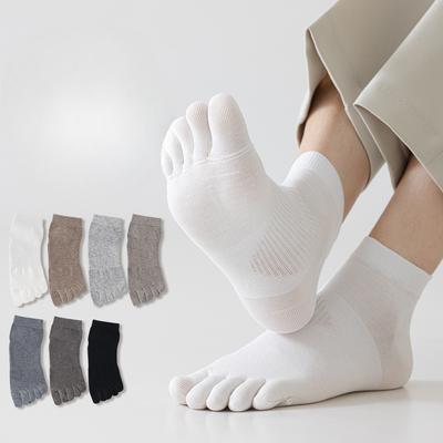 Herren Frühlings- und Sommer-Schweißabsorption Deodorierung Antibakteriell Einfarbig Knochenlos Kurzer Schaft Fünf-Finger-Socken