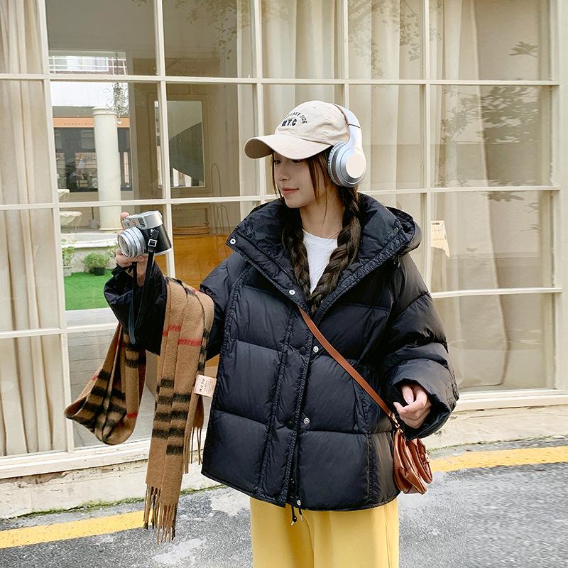 Women’s Short Hooded Windproof Thicken Warm Winter Jacket With Adjustable Hem
