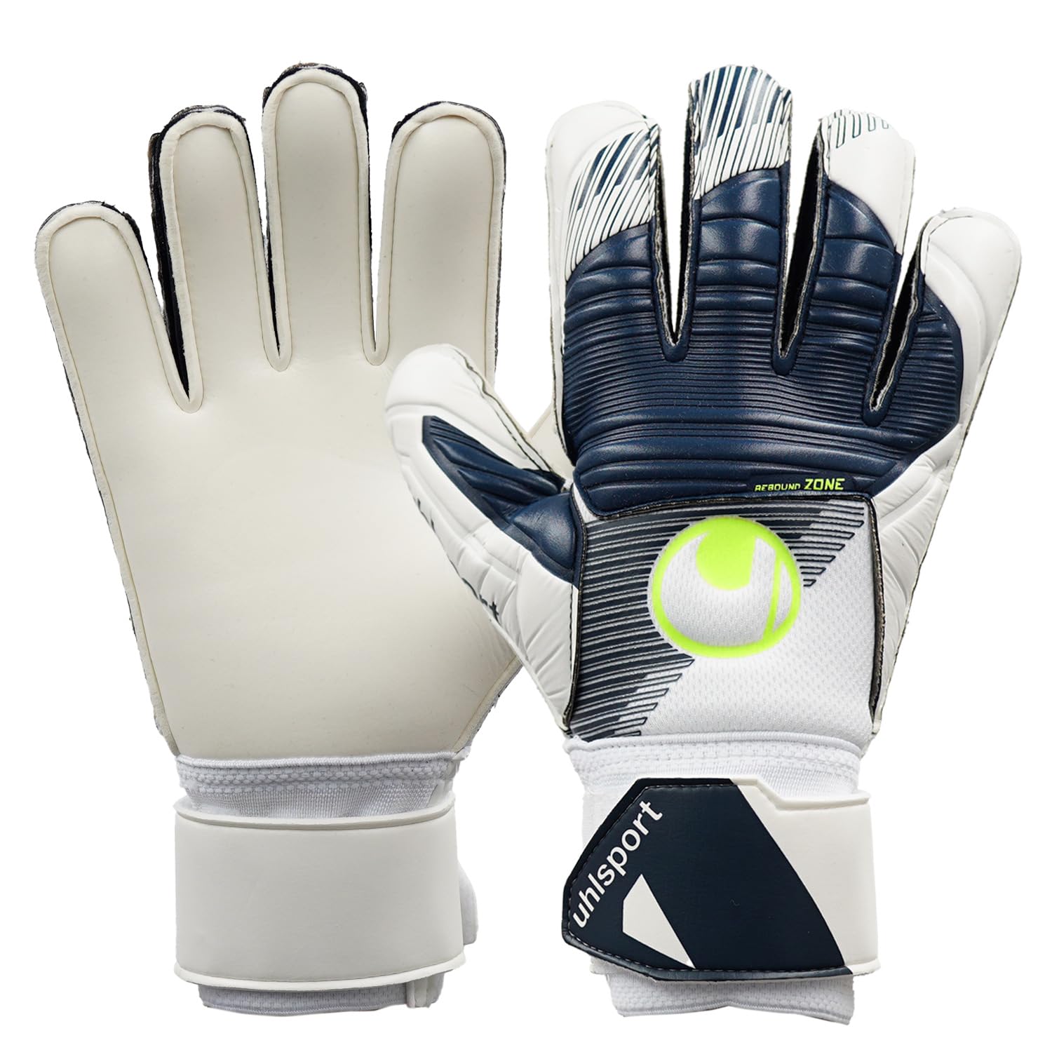 

uhlsport Powerline Horizon Soft Pro Футбольные перчатки вратаря для матчей и 1011311 02 Желтые для тренировок, 7, Белый/Темно-синий/Flow