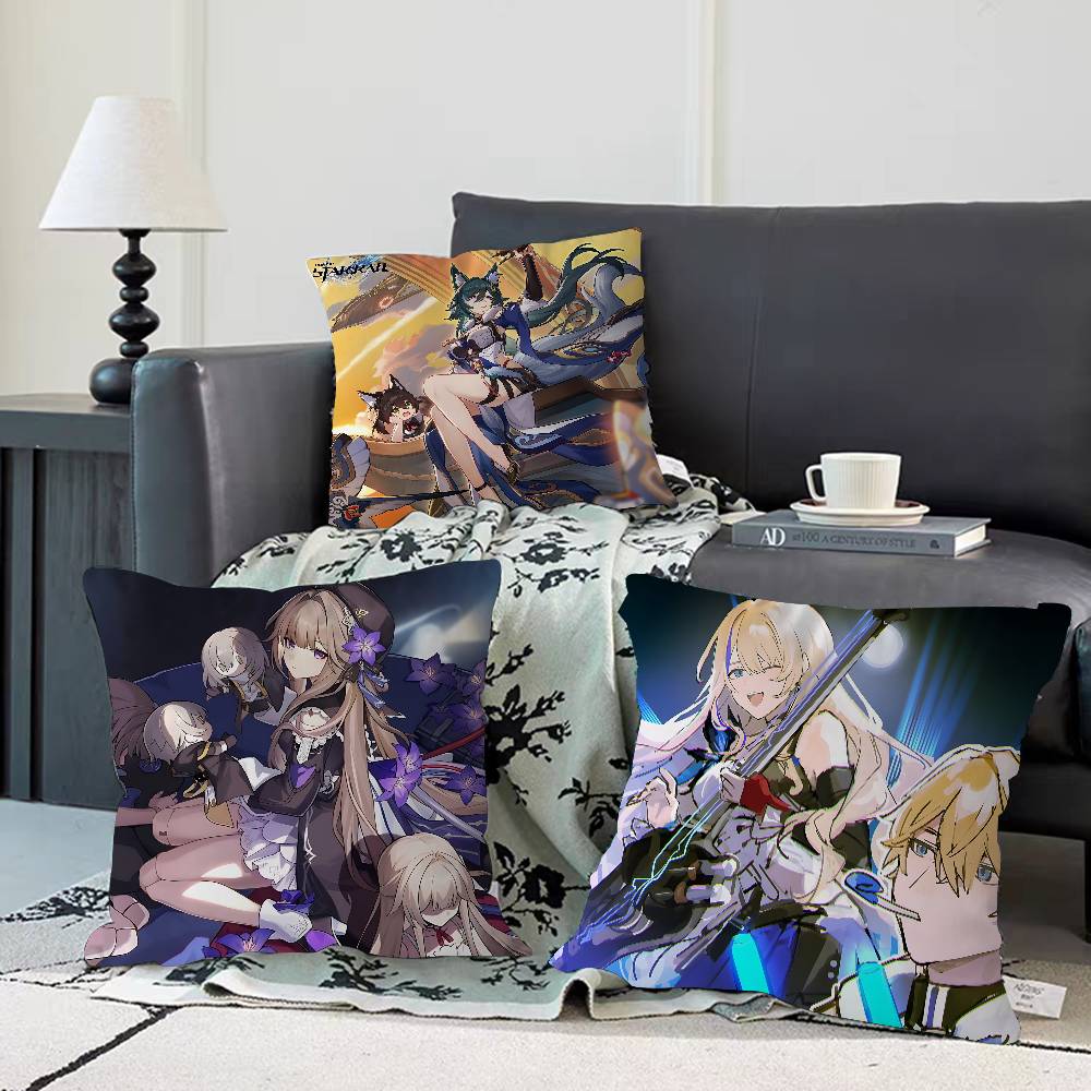 H-Honkai Star Rail Kissenbezug Abnehmbarer Waschbarer Kissenbezug – Ganzjahresweichleinen