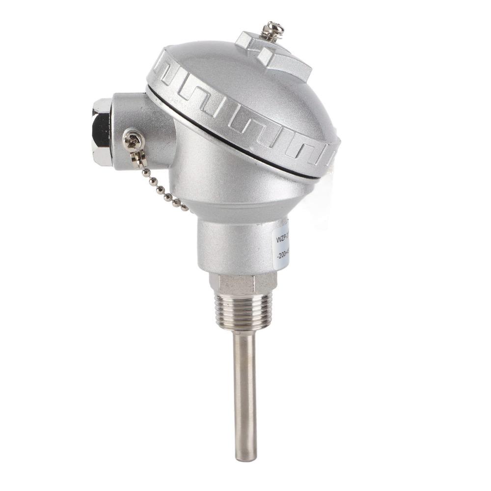 RTD PT100 Temperature Sensor Probe Stainless Steel 1/2" Thread Resistance Temperature Detector 8mm Diameter Various Lengths