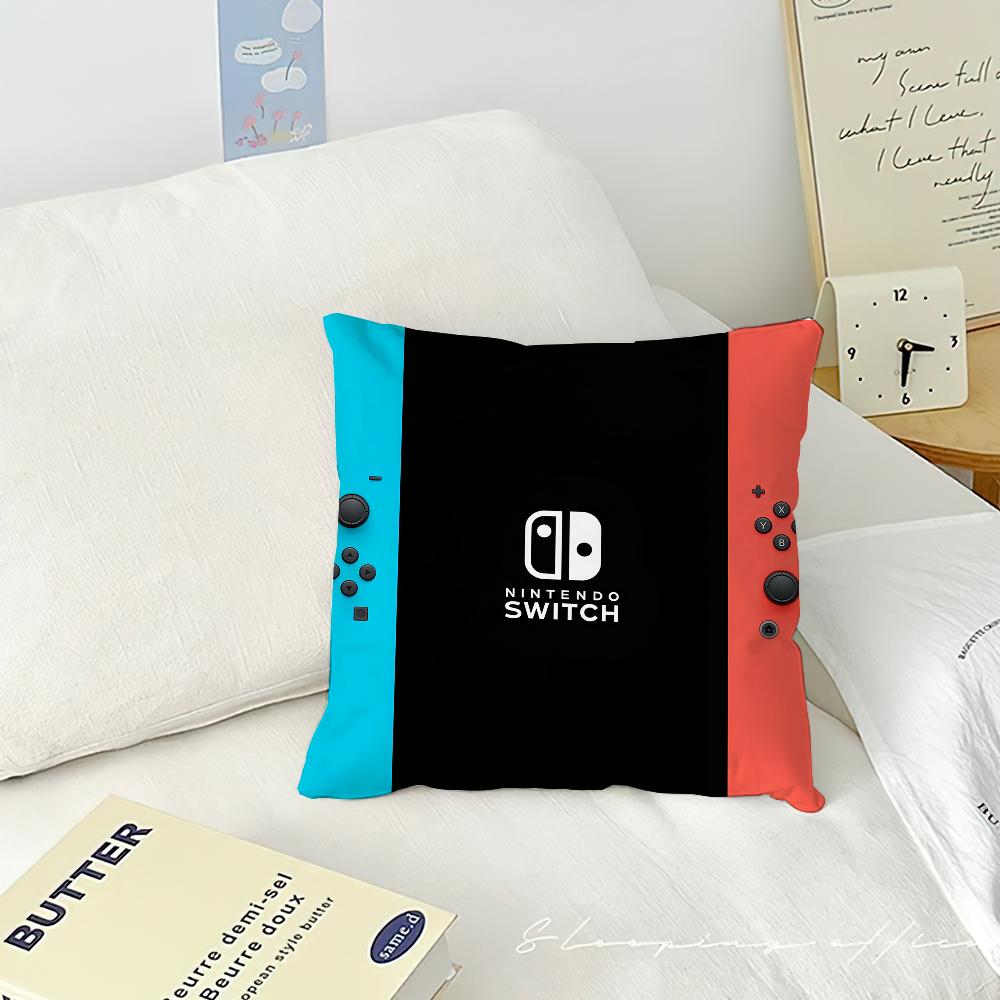 Game S-Switch Blue Red Cushion Cover Living Room Headboard Bedroom Office Cushion Cushion Sofa Nap Time Pillow Case