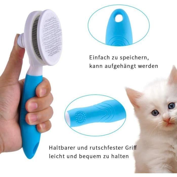 Brosse de toilettage efficace pour chien-chat, peigne démêlant pour chiens et chats à poils longs avec bouton de[S190]