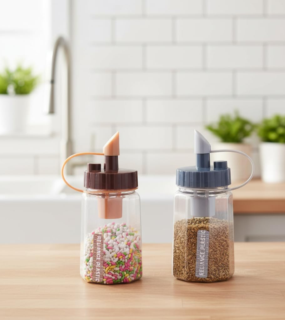 

DVELLZY Clear Plastic Mukhwas Bottle | Smart Flip Cap & Easy Flow Design | Kitchen & Tabletop Storage Container for Mouth Fresheners, Spices, Sna