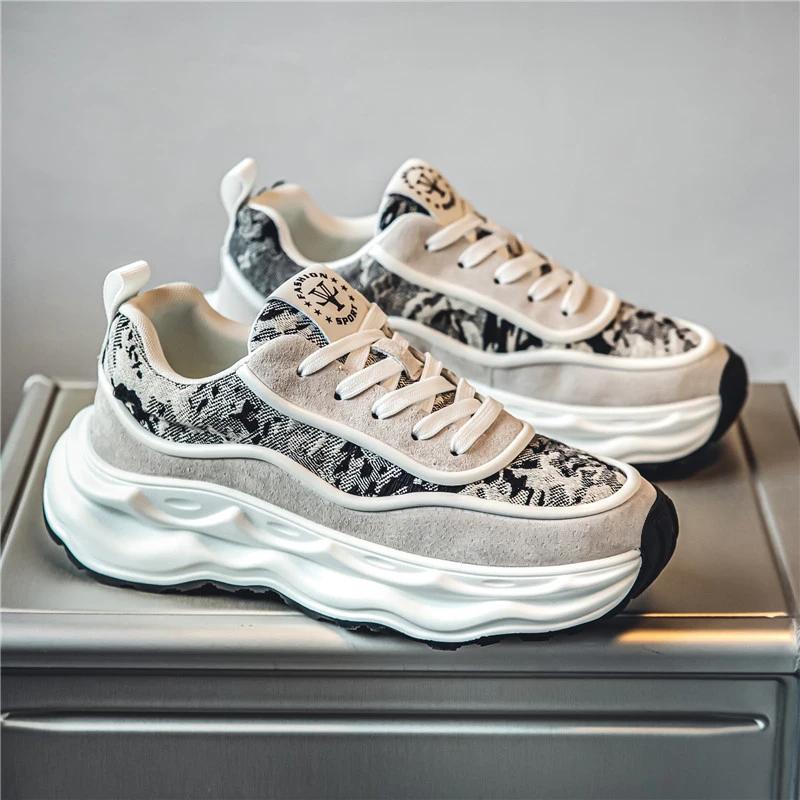 Fashion Designer Men's Sports Shoes Breathable Comfortable Casual Height Increased Platform Shoes Non-slip Thick-soled Chunky Sneakers