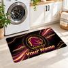 Brisbane Broncos Custom Name Flannel Rug Kitchen Mat Non Slip Floor Carpet Personalized Home Decor