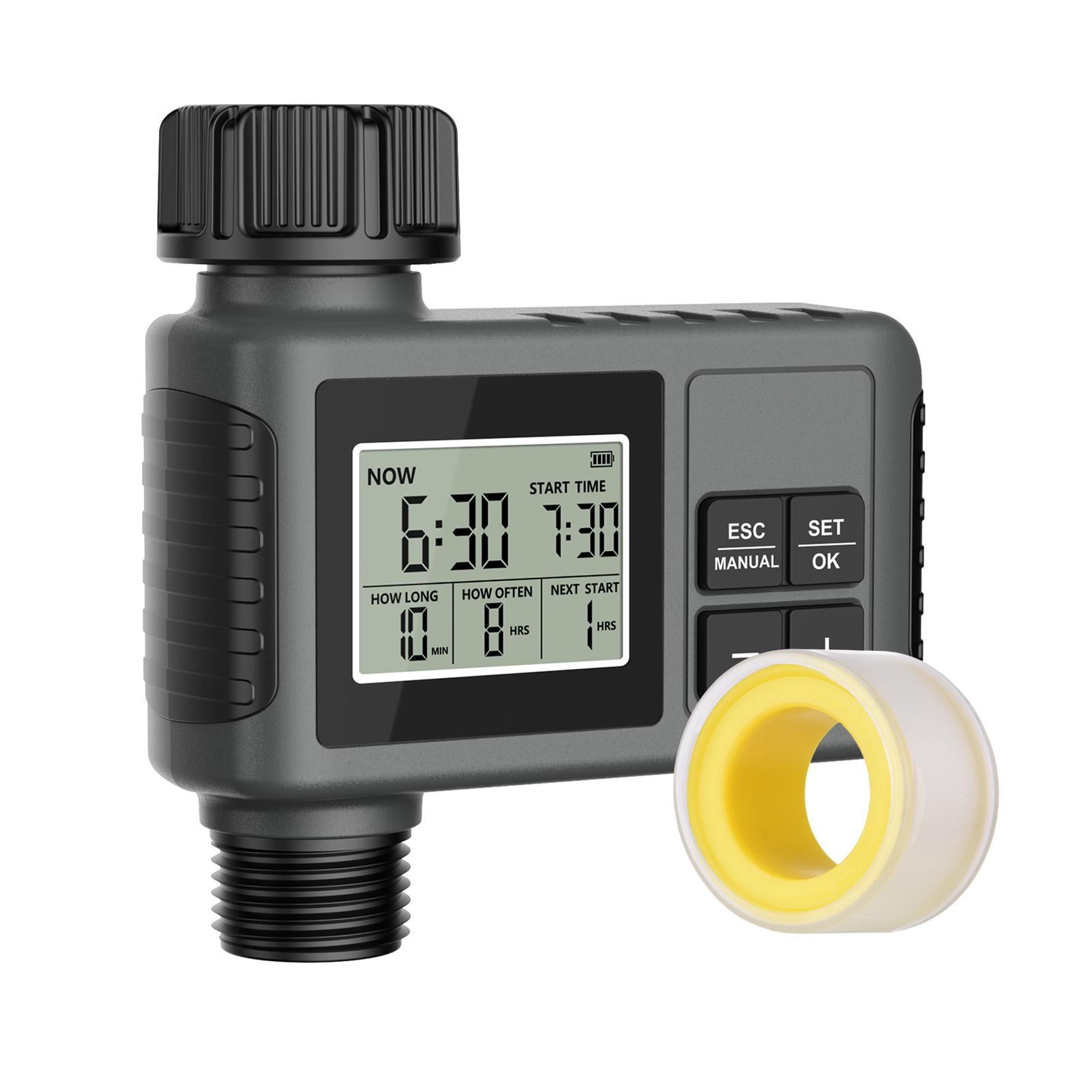 

Water Timer Irrigation System Programmable Garden Watering Sprinkler 1 Outlet Intelligent Timing Valves Controller Rain черный серый