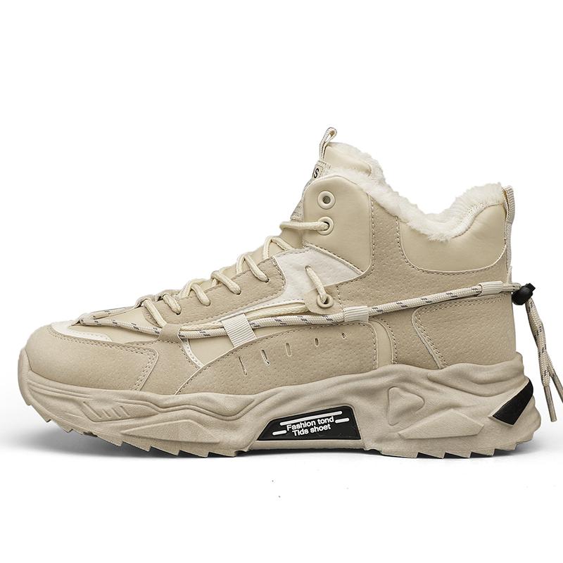 

Уличные Нескользящие Износостойкие Кроссовки Модный Тренд Спортивная Обувь Для Мужчин Зимние Высокие Короткий Плюшевый Дизайн Теплая Повседневная Обувь 44