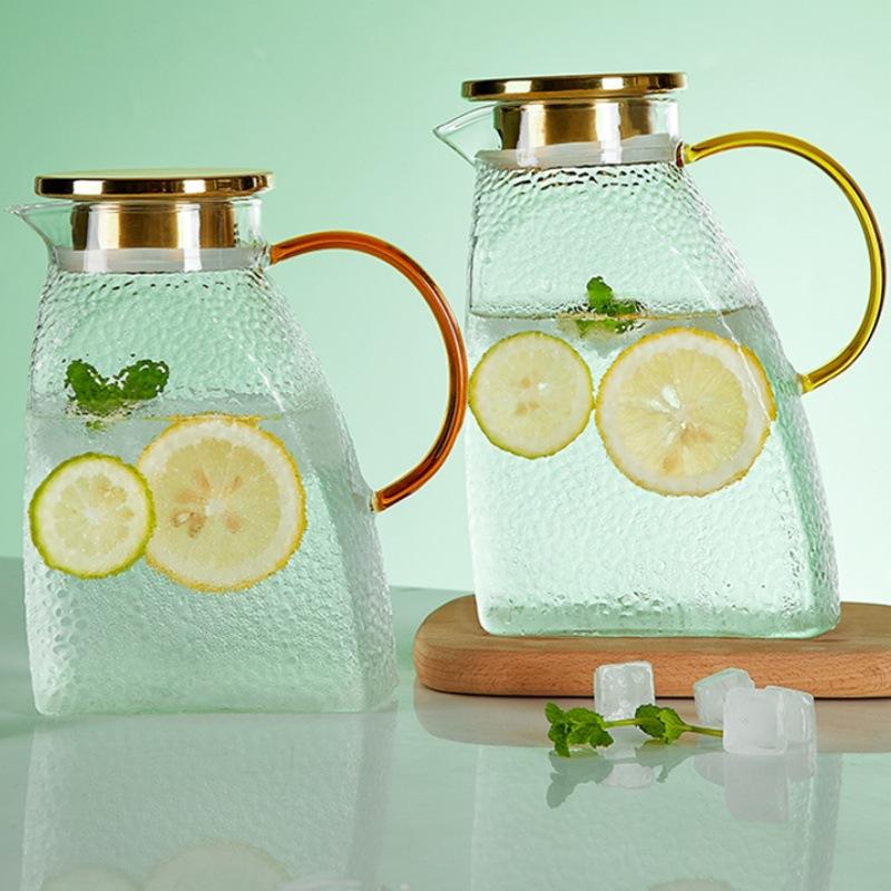 Glas mit Griff Hammermuster Großes Fassungsvermögen Kühle Weißwasserkessel Hitzebeständig Haushalt Kühlschranktür Kaltwasserkessel