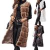 Women Vest Solid Color Round Neck Faux Fur Thick Crew Neck Outerwear for Daily Wear