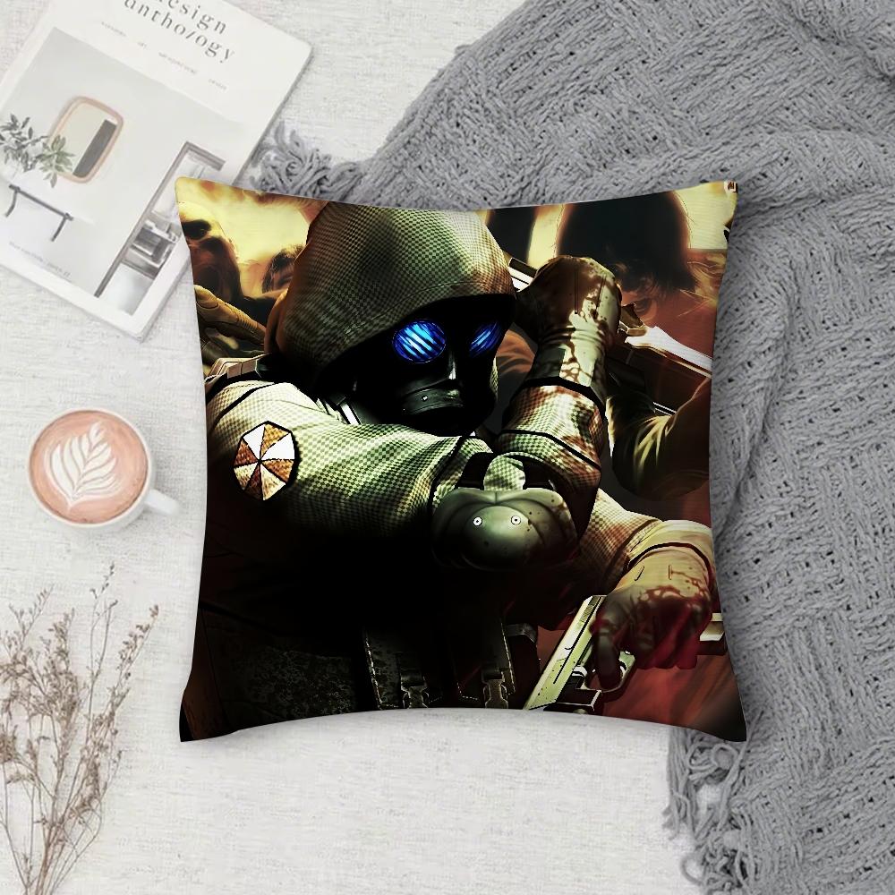 Game RResidentS EEvilS Pillow Case Square DoubleSided Printing Sofa Cushion Cover Pillowcase Bedroom Bedside